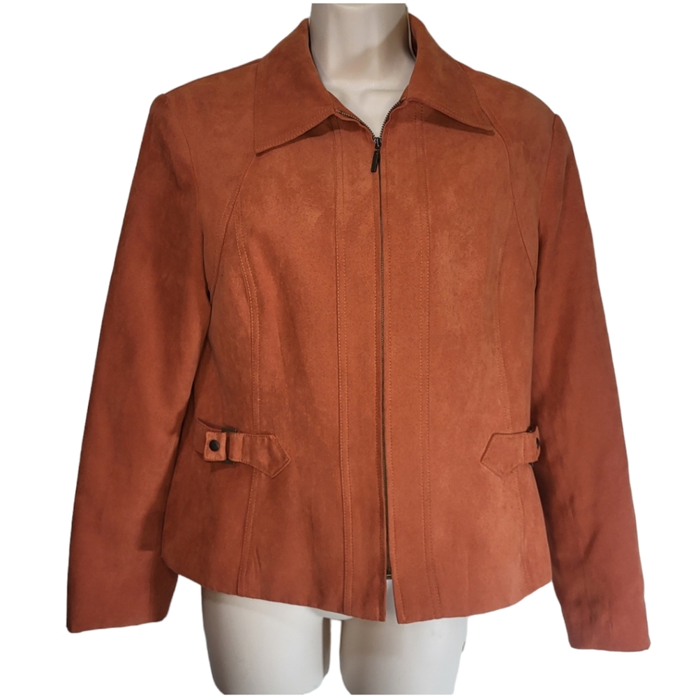 Proportion Petite Conrad C Zip Up  Suede Jacket  Size 10
